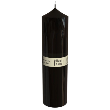 Свеча колонна 22 см черная (70 часов)