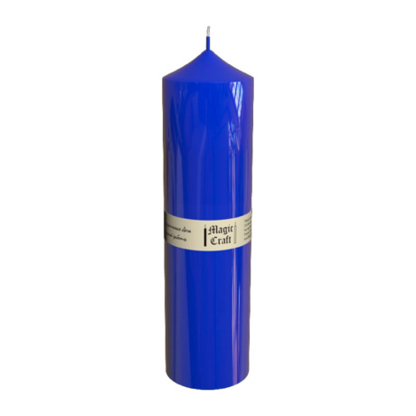 Свеча колонна 22 см синяя (70 часов)