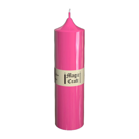 Свеча колонна 14 см розовая (20 часов)
