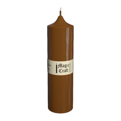 Свеча колонна 14 см коричневая (20 часов)