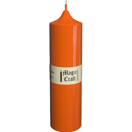 Свеча МК колонна 14 см оранжевая